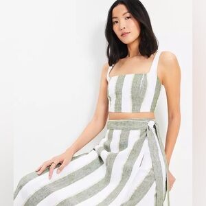 NWT Loft Beach Striped Linen Square Neck Bralette, M